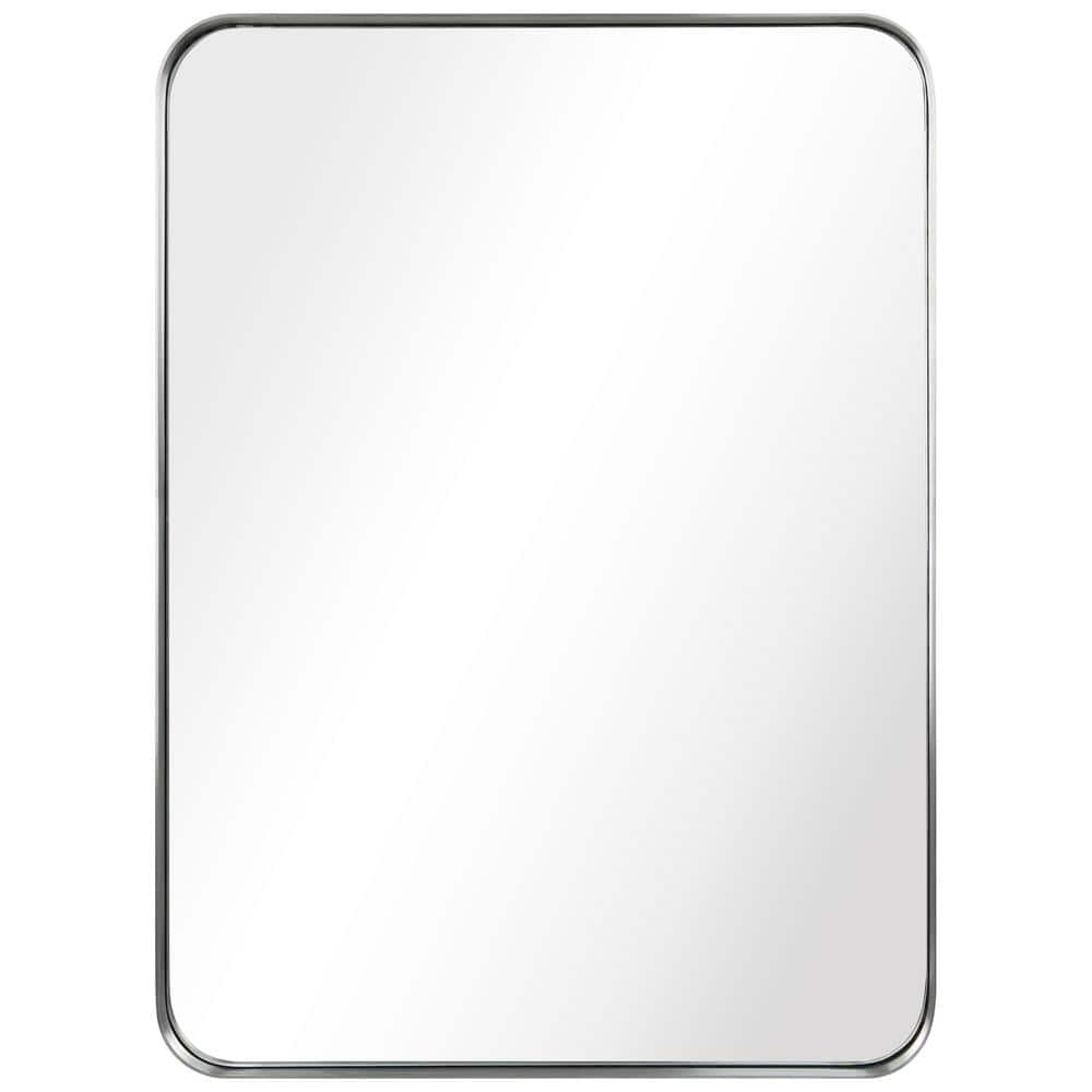 Empire Art Direct Ultra Brushed Silver Stainless Steel Frame Rectangle Wall Mirror, 22" x 30" x 2", Ready to Hang
