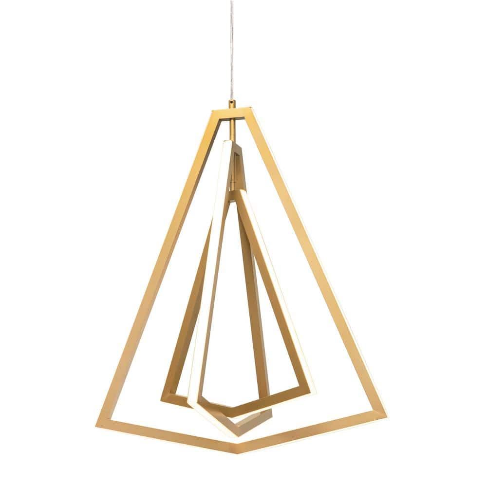 Afx Gnap27l30d1 Gianna 24" Wide Led Pendant - Gold