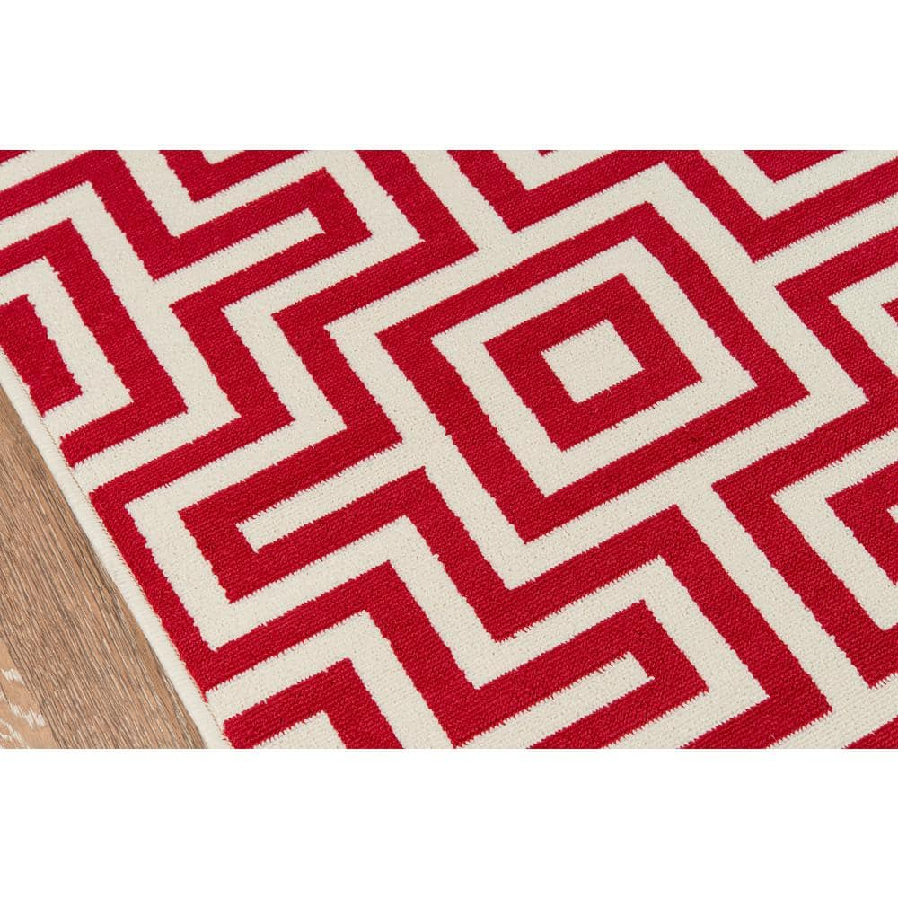 Baja Retro Red 1 ft. 8 in. x 3 ft. 7 in. Indoor/Outdoor Area Rug