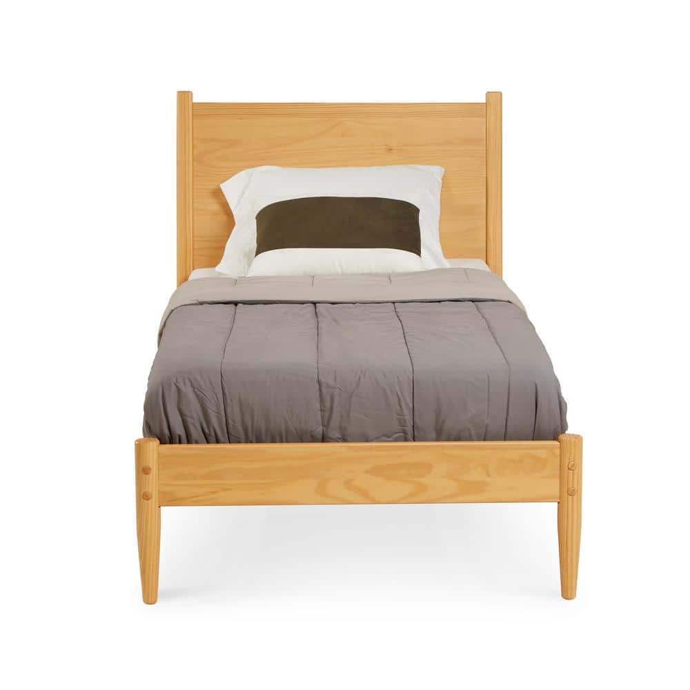 Maykoosh Farmhouse Fresh Mid-Century Bed - Twin Size - Scandinavian Oak Finish