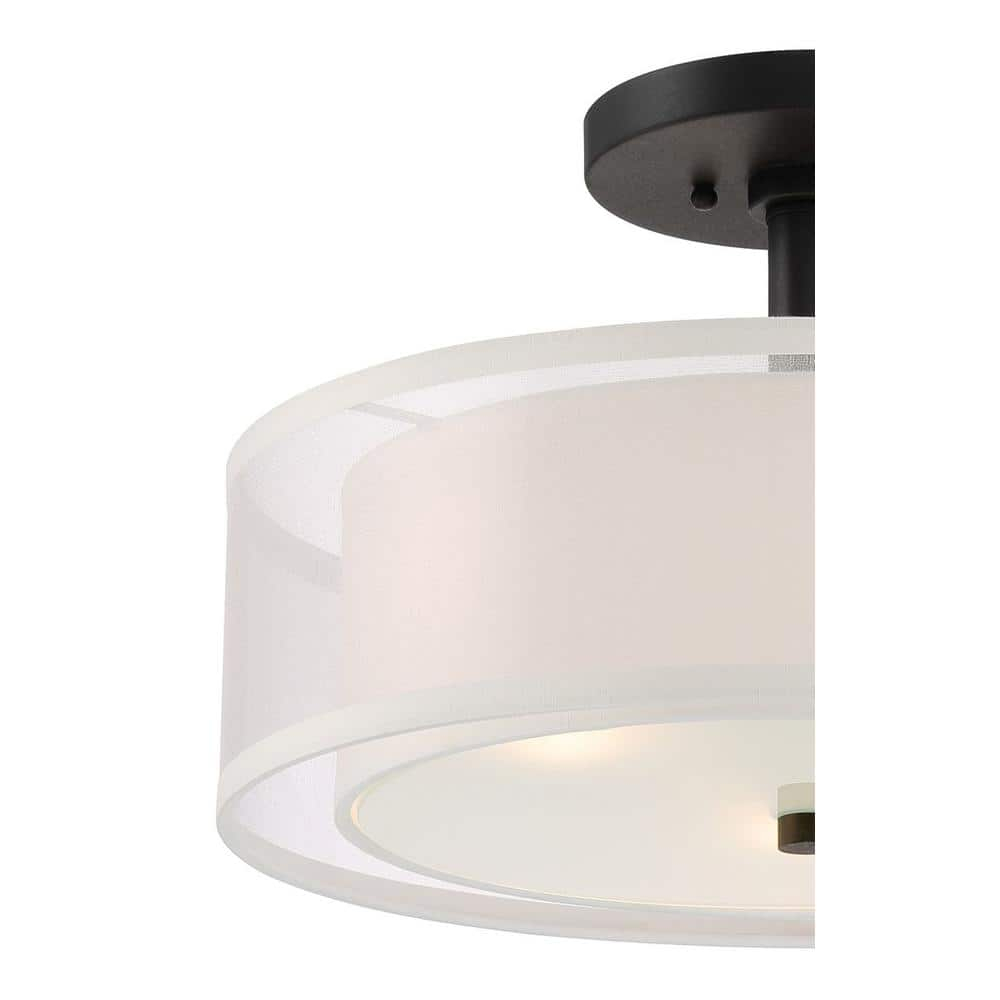 XylehR Semi Flush Mount Ceiling Light 4107-84, Parsons Studio Lighting Fixture, 3 Light,