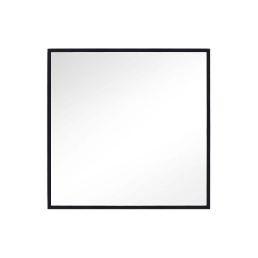 Kit Collection 28'' Square Midnight Black Full-Length Wall Mirror
