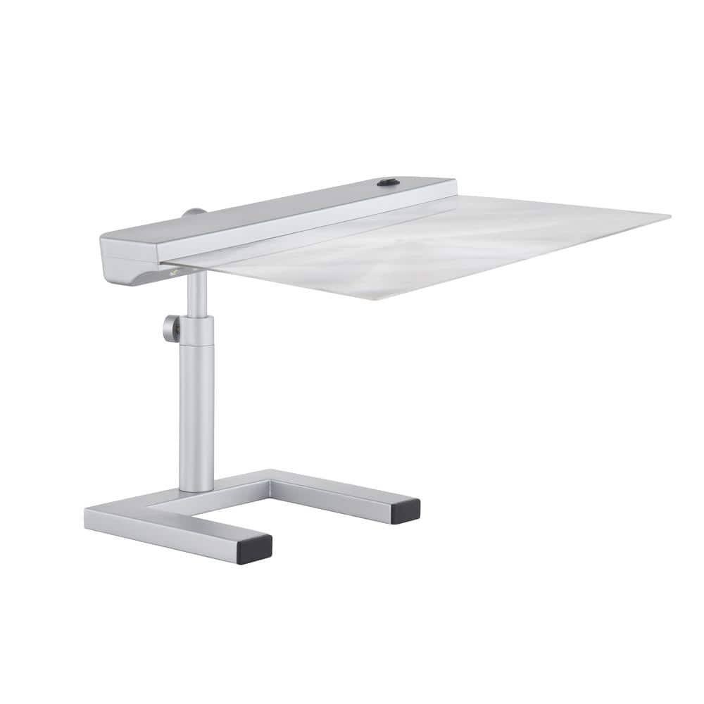daylight24 Table Top Full Page Magnifier LED Desk Lamp, Silver - Ideal for Reading, Hobby and Crafting with LED Light Strip for Optimal Visibility, 10 inch (202055-05)