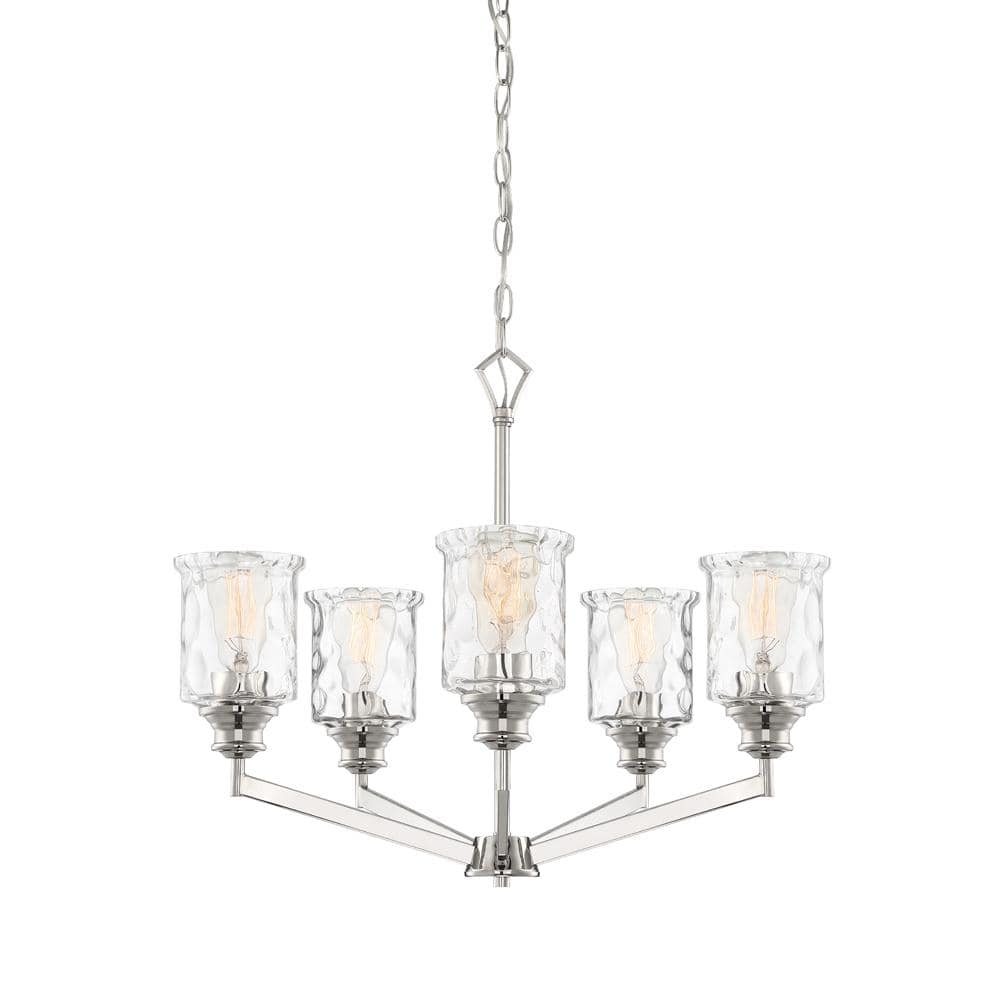 Designers Fountain Drake Polished Nickel 5 Light Chandelier, 96385-PN
