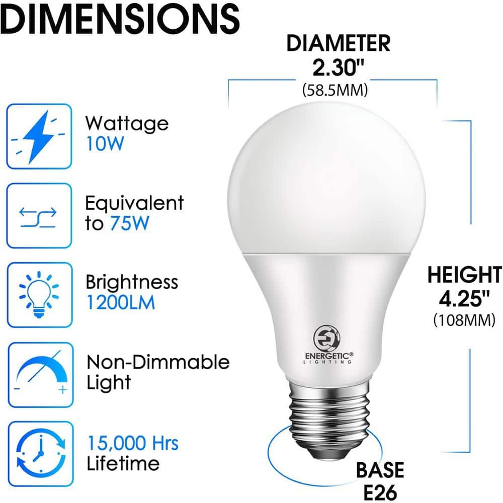 White Frosted Plastic A-Style LED Light Bulbs (12-Pack)