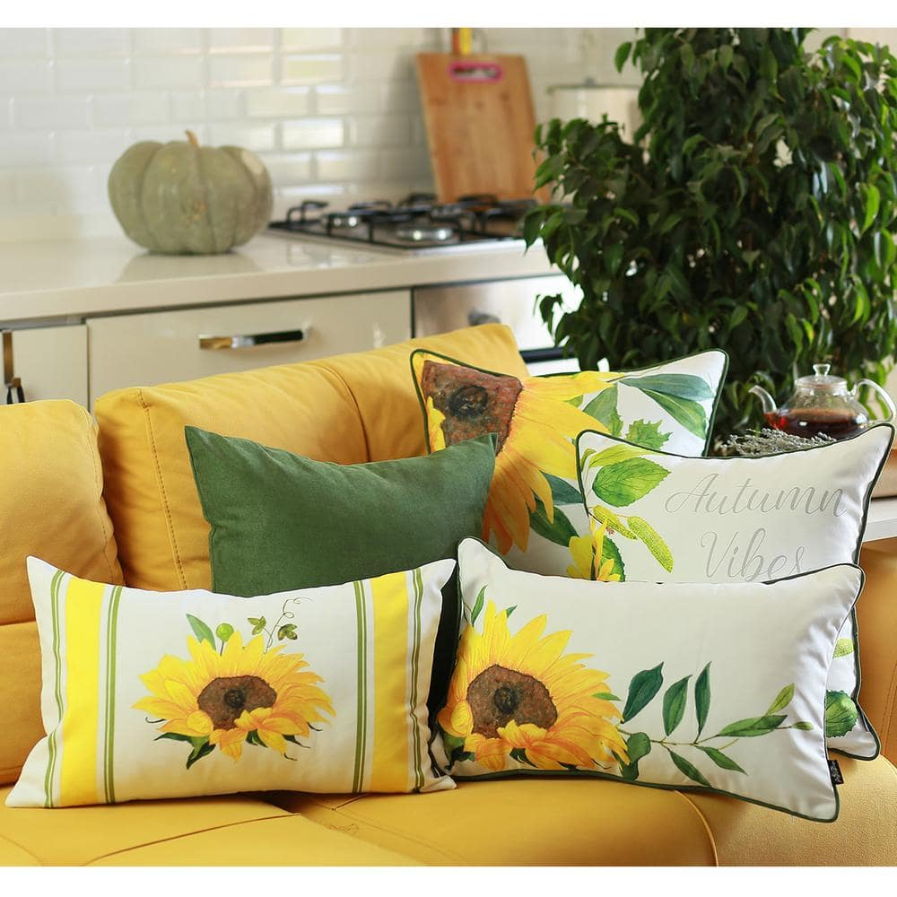 Autumn Vibes Sunflower Polyester Throw Pillow Covers Set