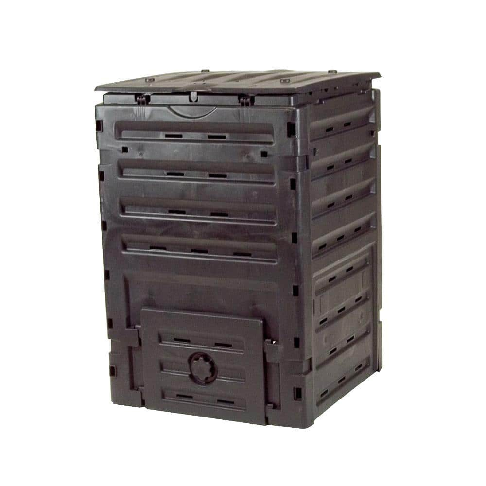 Exaco 120 Gallons Polyethylene Plastic Outdoor Stationary Composter with Latching Lid