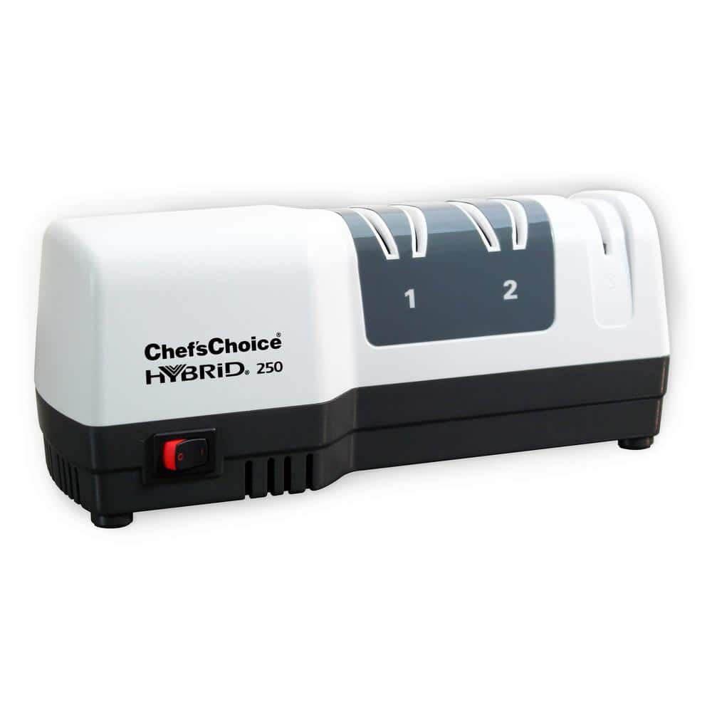Chef'sChoice 3 Stage White Hybrid Knife Sharpener for 20 Degree Straight Edge and Serrated Knives