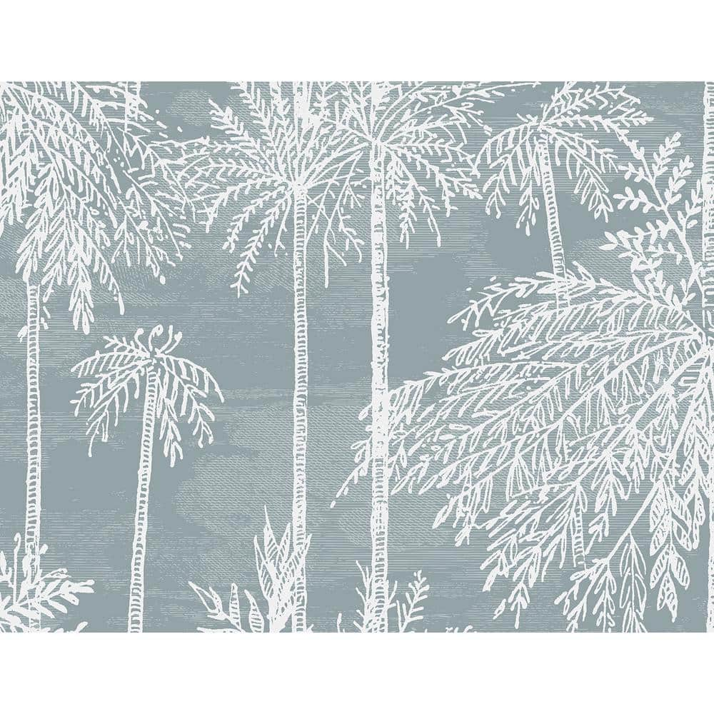 Bluestone Palm Grove Embossed Vinyl Wallpaper Roll