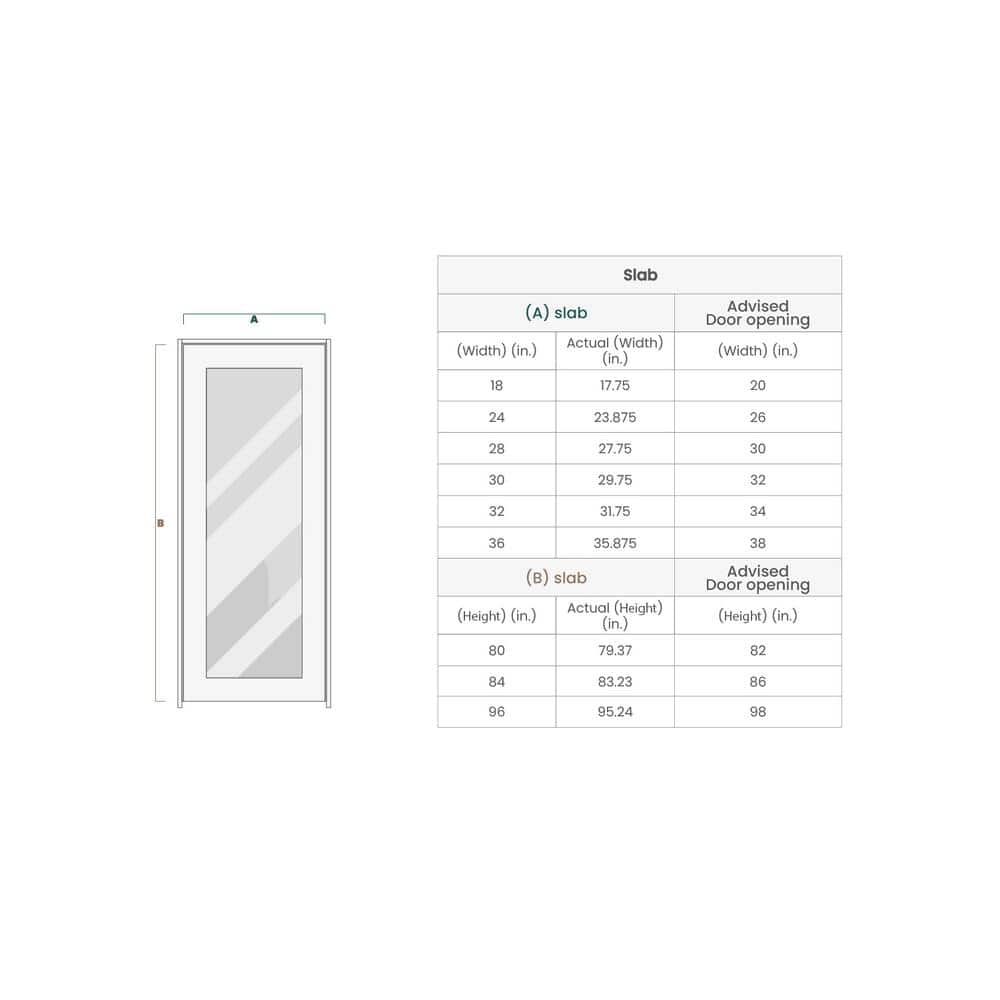 Belldinni Avon 07-08 Solid Manufactured Wood and Glass Standard Door Slab