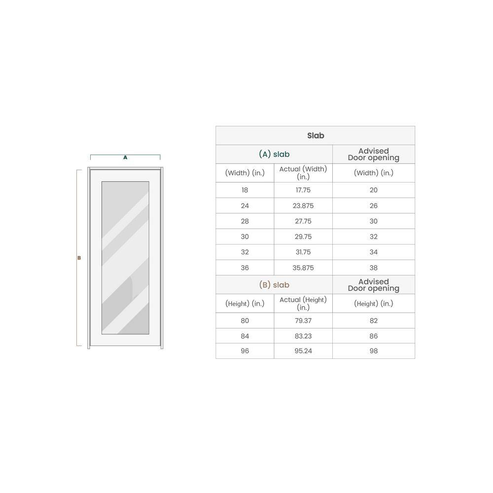 Belldinni Avon 07-08 Solid Manufactured Wood and Glass Standard Door Slab
