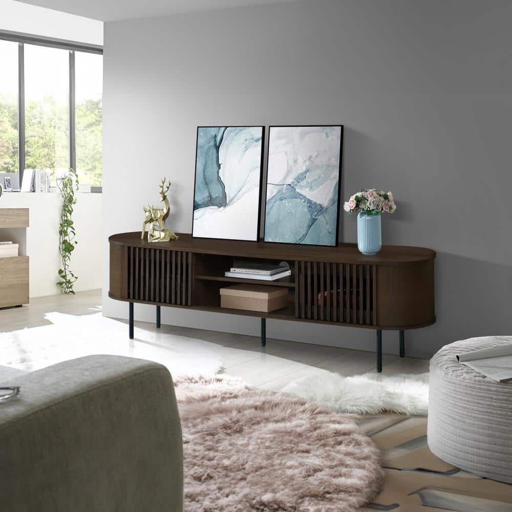 New Classic Furniture, Brax Walnut TV Stand, Brown