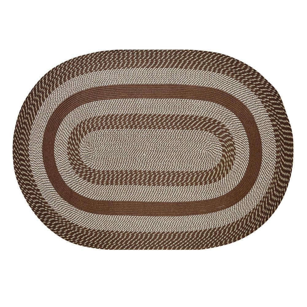 Better Trends Newport Braid Reversible Indoor Utility Rug, 100% Polypropylene, 22" x 40" Oval, Brown