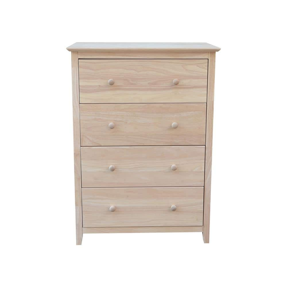 Brooklyn 4-Drawer Unfinished Wood Chest of Drawers