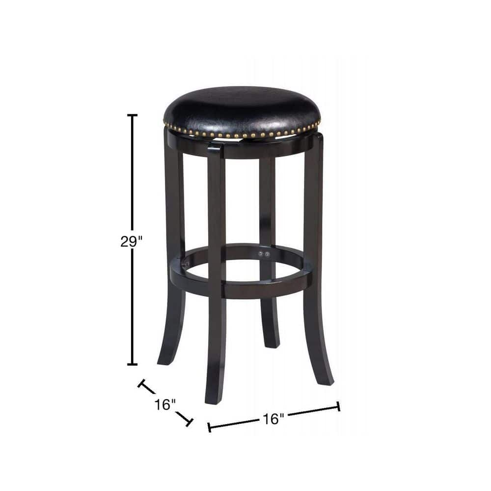 Boraam Cordova 24in. Backless Swivel Wood Counter Stool, Black Finish