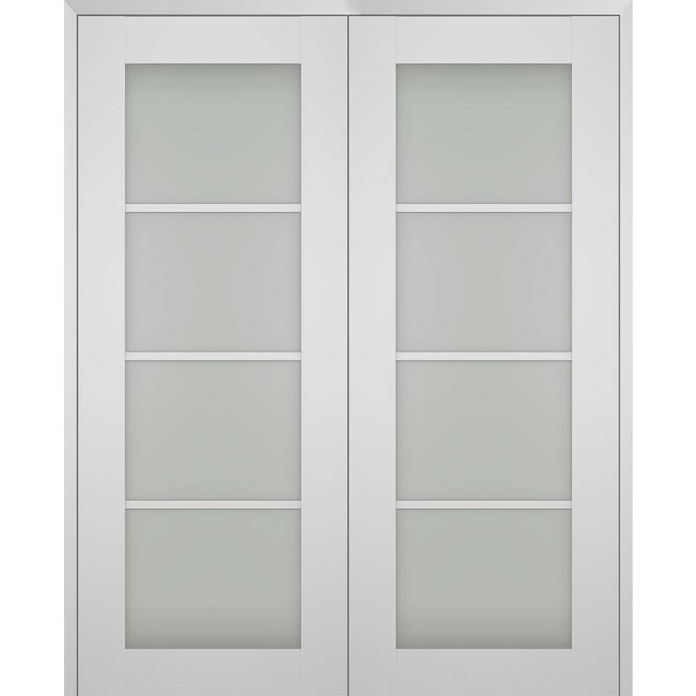 Belldinni Smart Pro 4 Lite Paneled Manufactured Wood and Frosted Glass Interior Double Prehung Door
