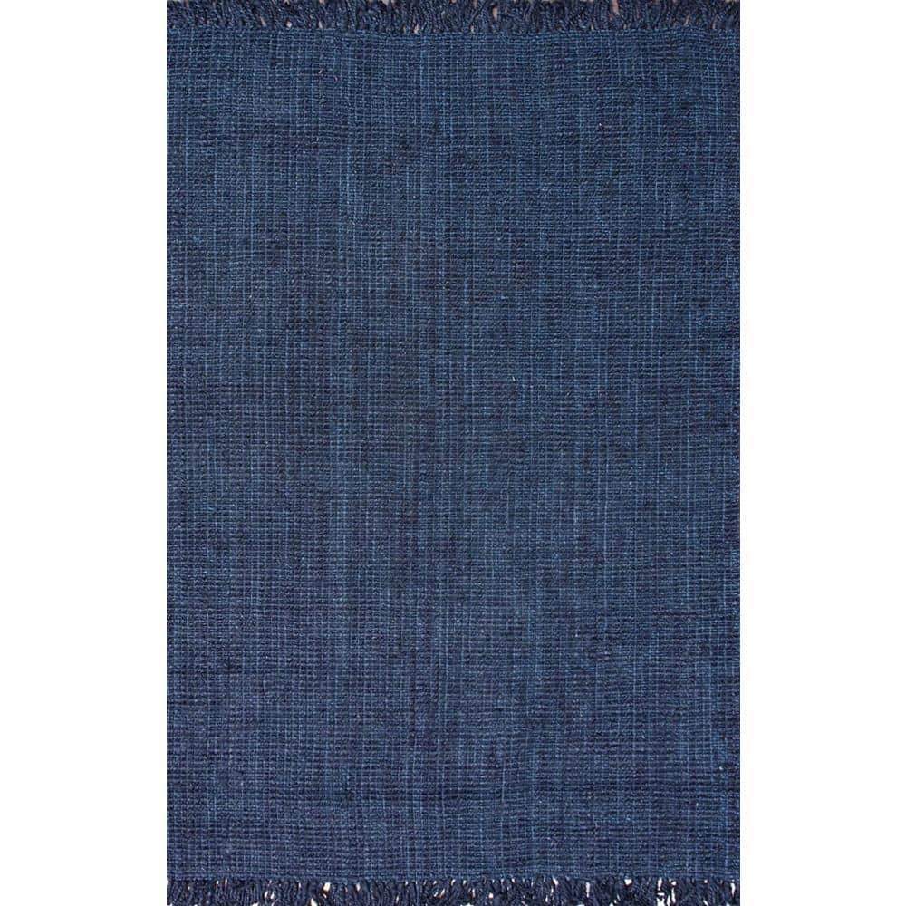 nuLOOM Daniela Chunky Jute Navy 5' x 7' 6" Farmhouse Area Rug