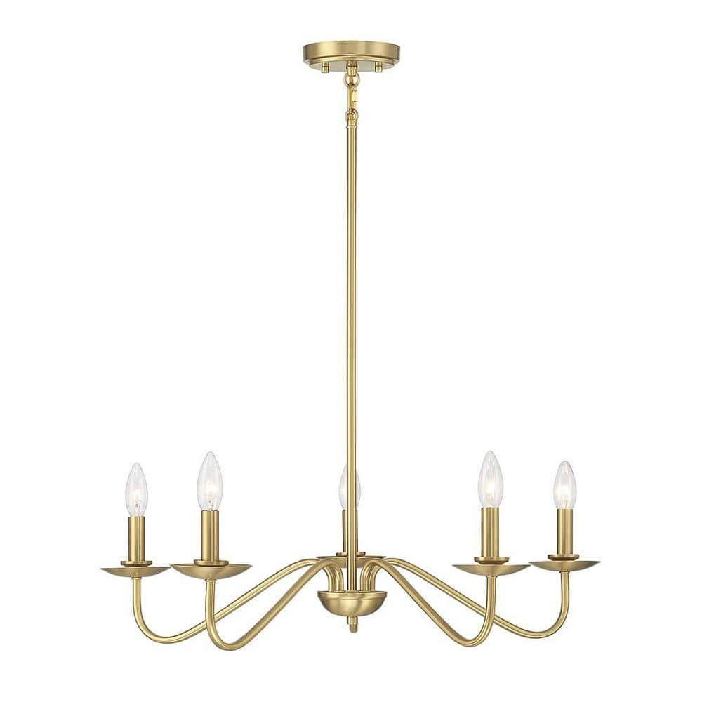 Trade Winds Aidan 5-Light Chandelier in Natural Brass