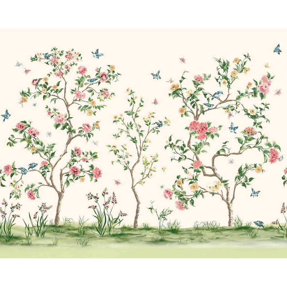Origin Pink Chinoiserie Floral Tree Wall Mural