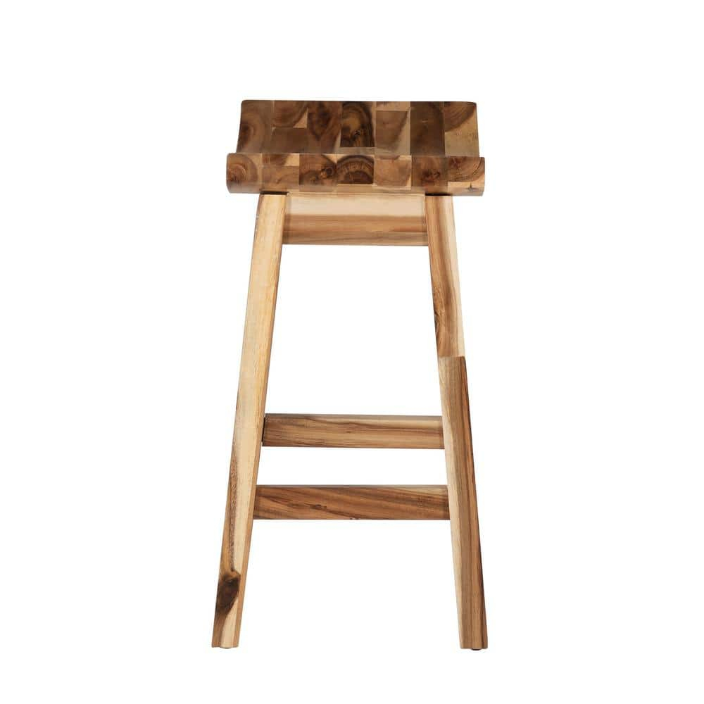 24 x 20 x 12.25 in. Dale Saddle Counter Stool, Light Natural