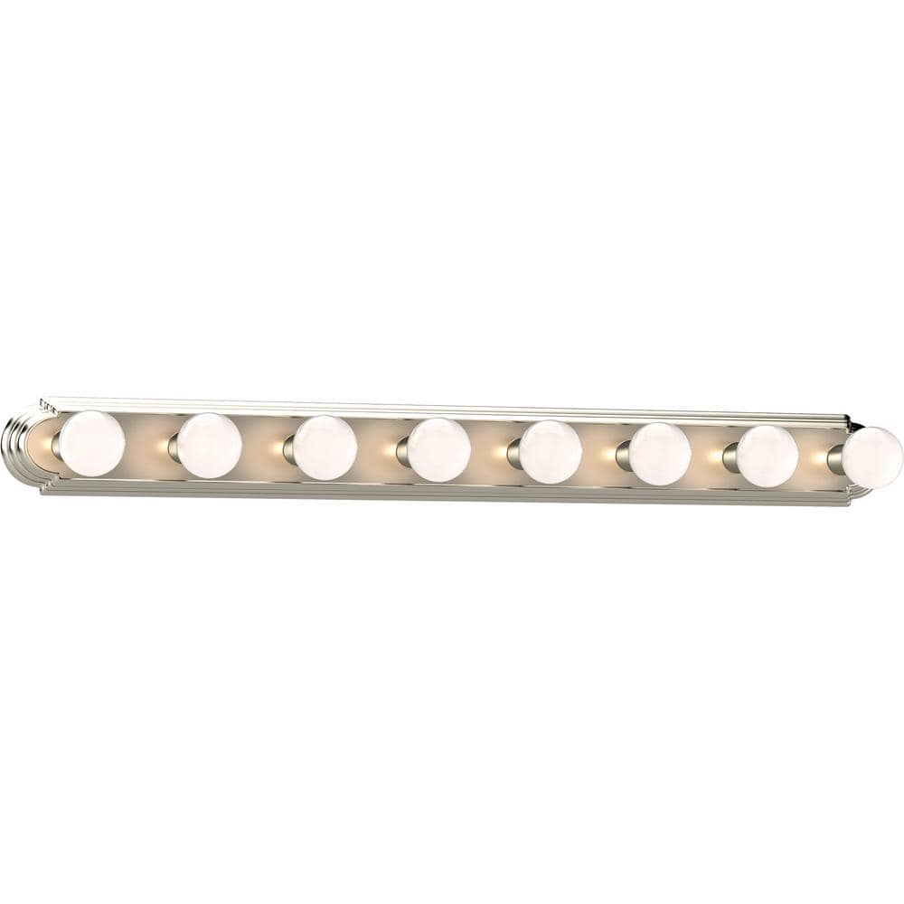 48" Brushed Nickel 8-Light Bathroom Vanity Bar