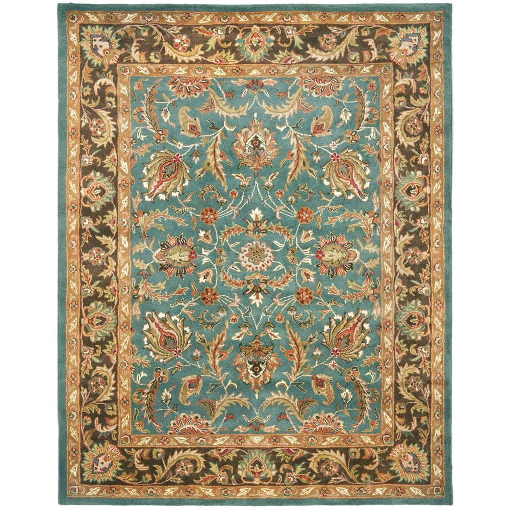 SAFAVIEH Heritage Steward Traditional Wool Area Rug, Blue/Brown, 9' x 12'
