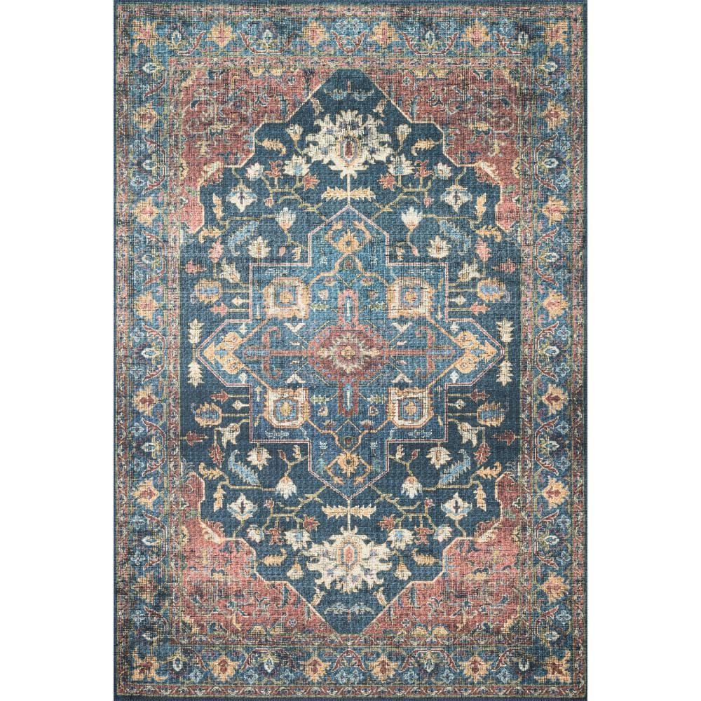 Loloi II Skye Collection SKY-08 Denim/Brick 2'-0" x 5'-0" Accent Rug