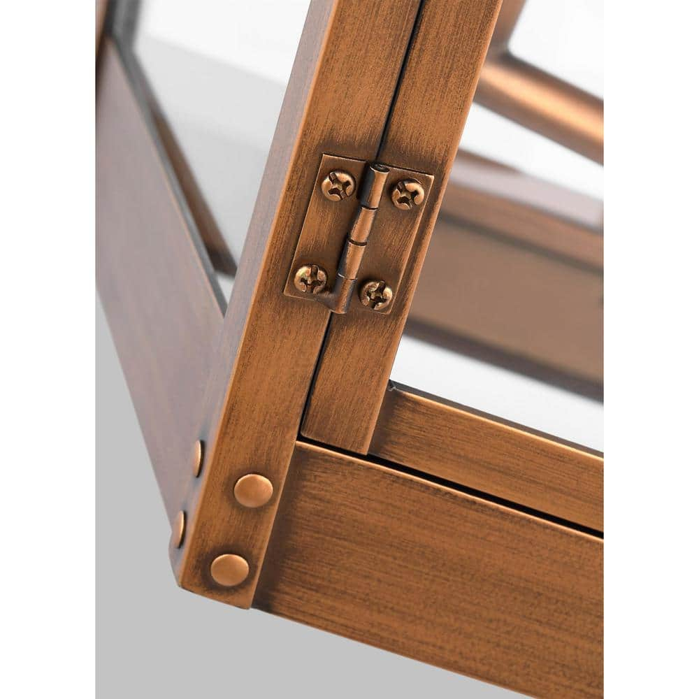 Hyannis 24" Classic Copper LED Outdoor Lantern with Glass Panels