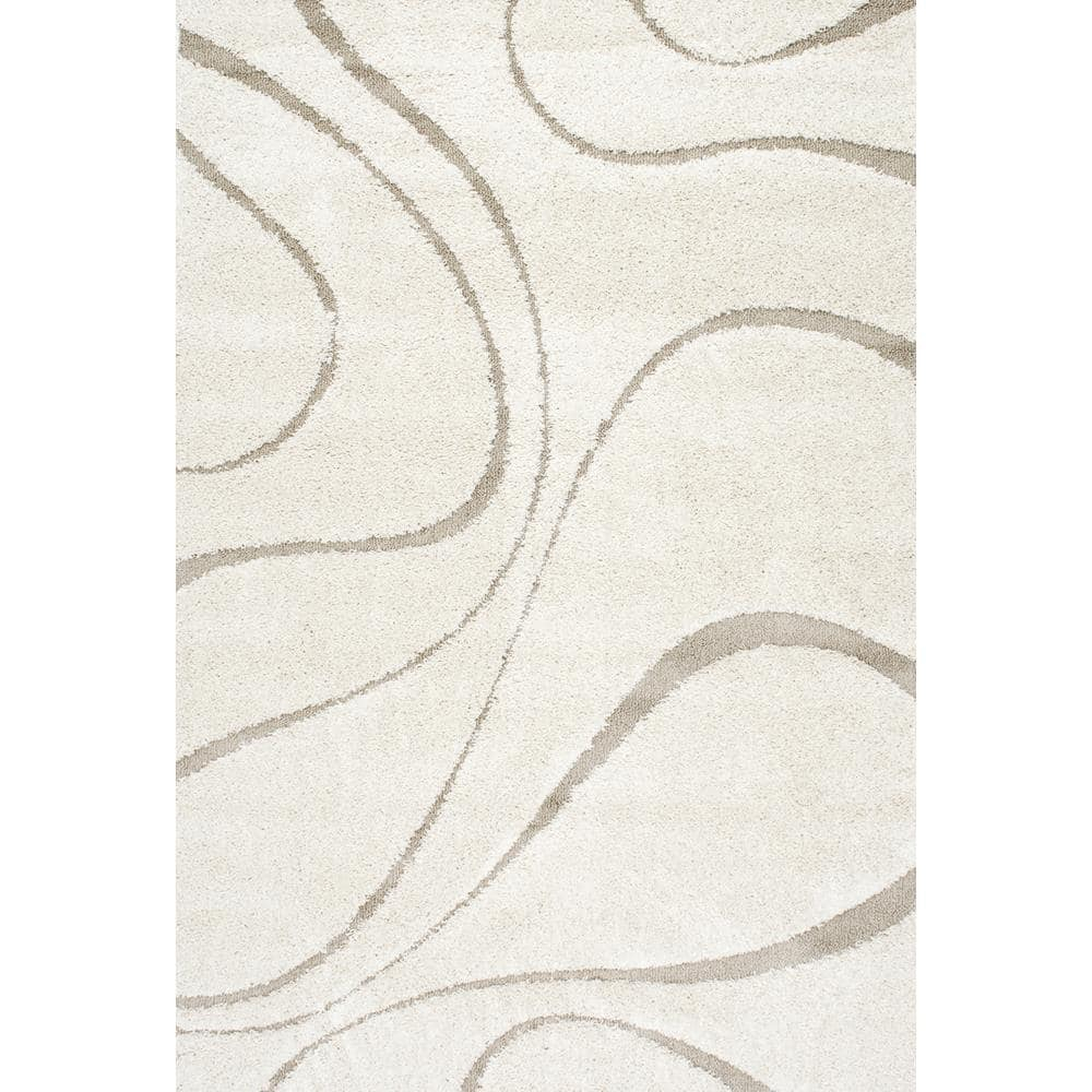 nuLOOM Carolyn Modern Shag Area Rug, 9' 2" x 12', Cream