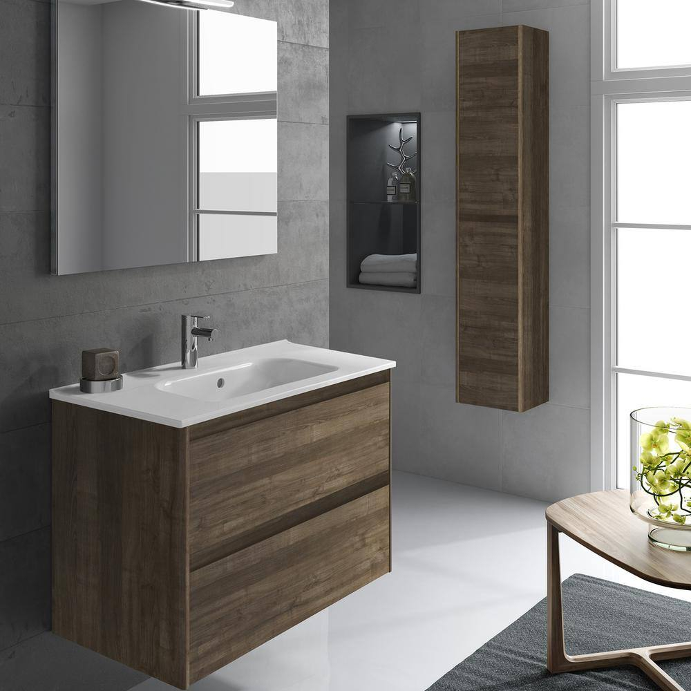 Ws Bath Collections Ambra 80 Ambra 32" Wall Mounted Single Basin Vanity Set - Wood
