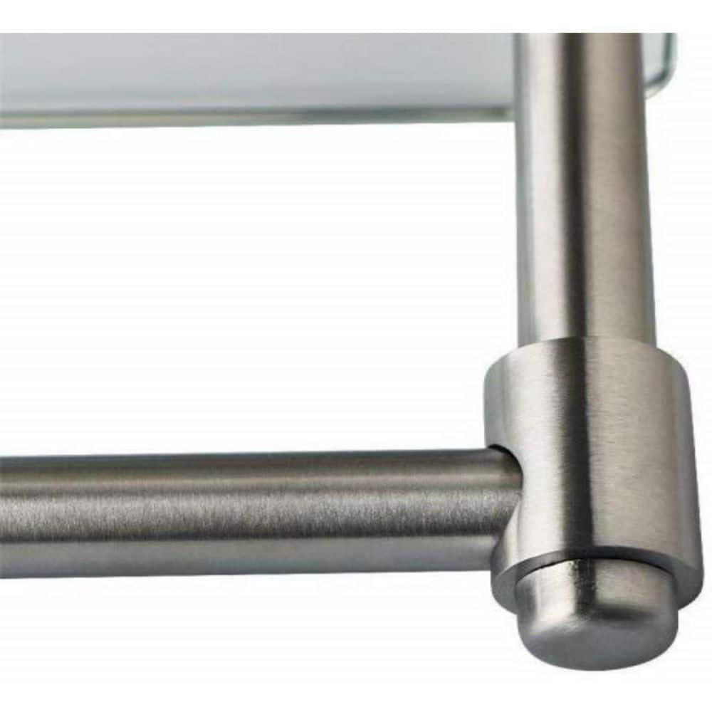 Alise Bathroom Glass Shelf Wall Mounted, Tempered Glass Bathroom Shelf with Towel Bar, SUS304 Stainless Steel Modern Floating Shelf, Brushed Gold, 20 inch