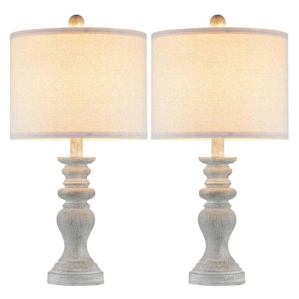 Kawoti  21.75" Farmhouse Table Lamp Set with Fabric Shade(Set of 2) - 11" W x 21.75" H
