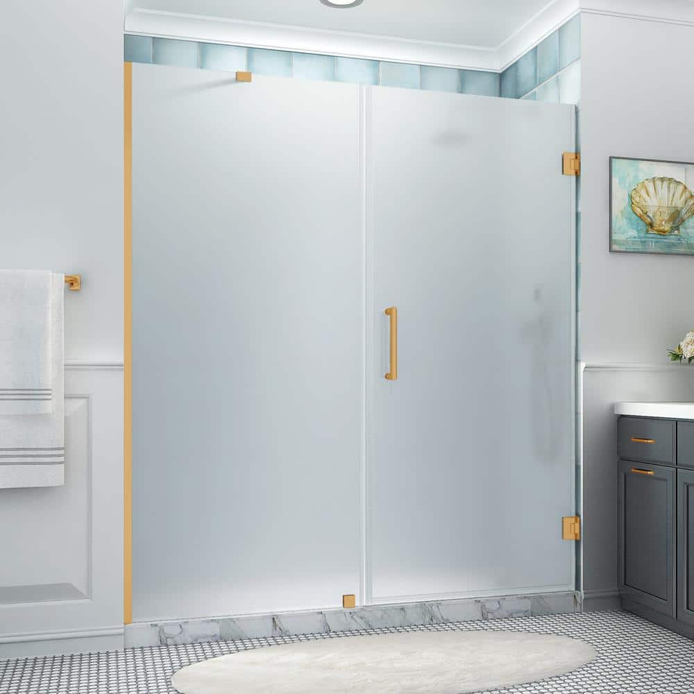 Aston Sdr965fruw-723880 Belmore Xl 80" High X 72" Wide Hinged Frameless Shower Door - Gold