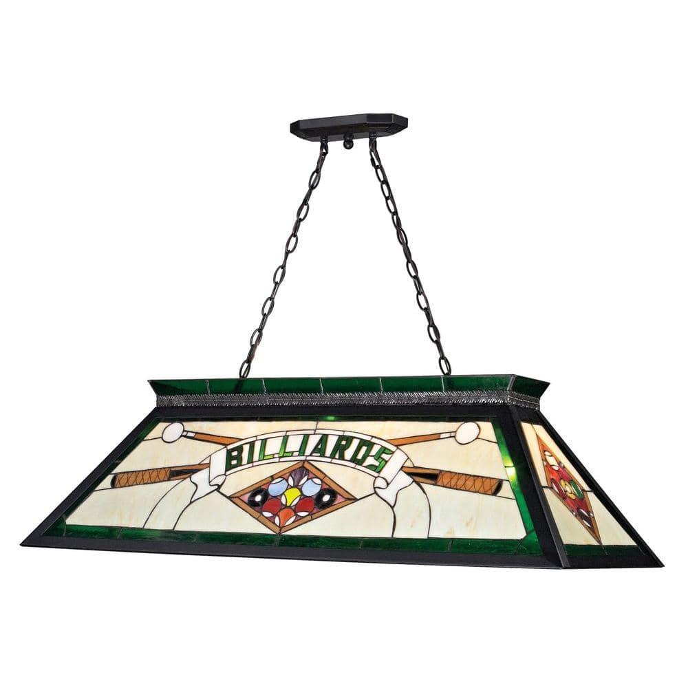 Z-Lite Tiffany 4 - Light Island Pendant Light in  Matte Black