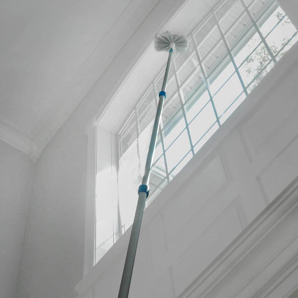 Unger Professional Connect and Clean 6’-12’ Aluminum Telescopic Extension Pole with Locking Cone and Quick-Flip Clamp, Compatible with Cleaning Tool Attachments, Indoor and Outdoor Use