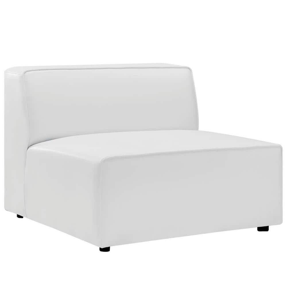 Modway Mingle Vegan Leather Armless Chair in White