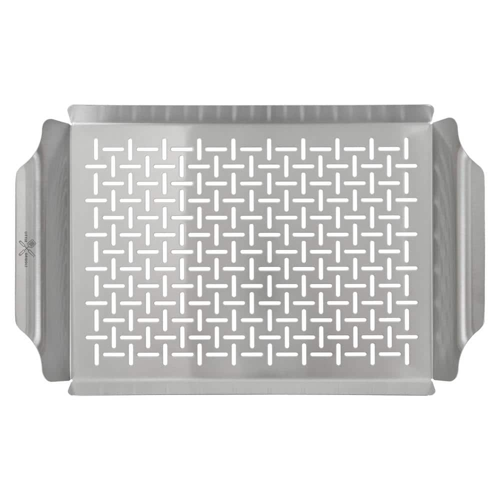 LITTLE GRIDDLE - Large Pro Grill Pan, High sidewalls with built-in handles, Stainless Steel Material, Big Food Capacity and Vented Design - Durable and Easy to Clean