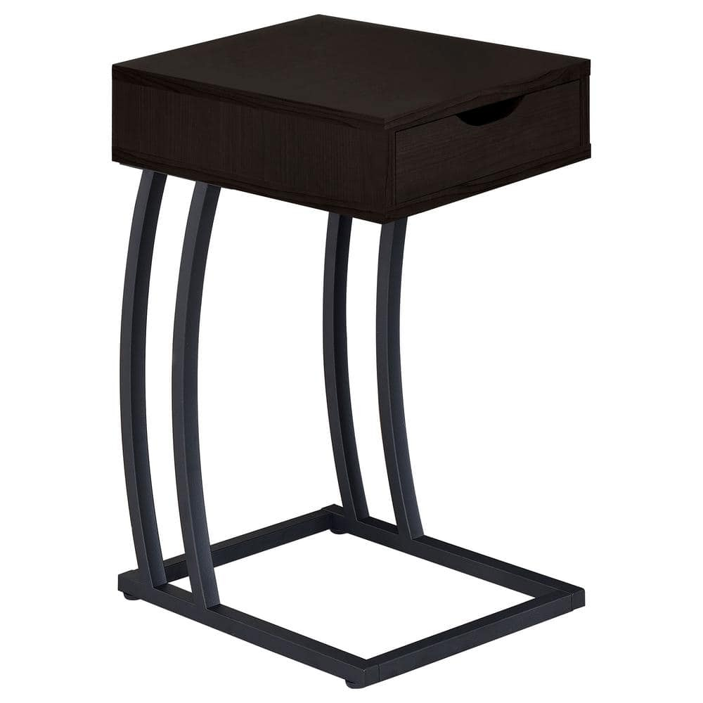 Coaster Wood 1-Drawer Accent Table with Charging Ports in Cappuccino
