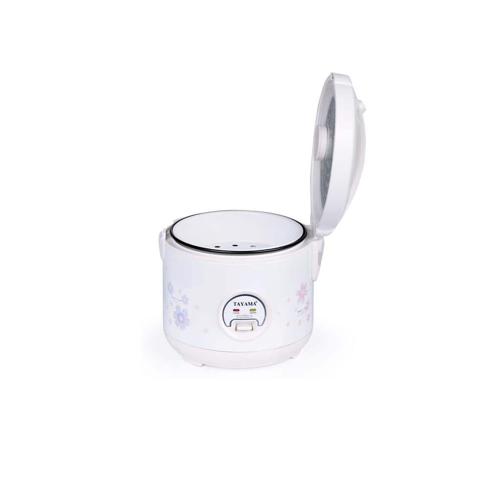 5 Cups Uncooked Cool Touch Electronic Rice Cooker in White