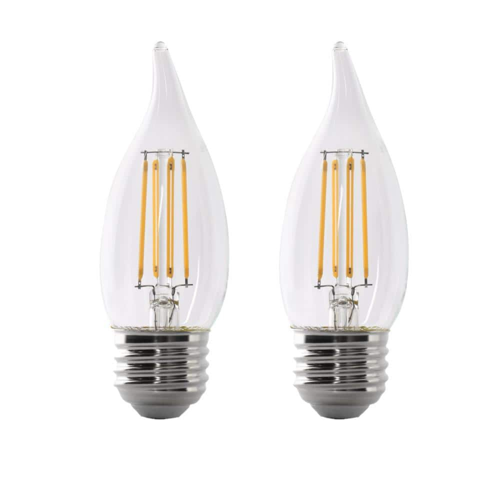 Clear Flame Tip Dimmable LED Chandelier Bulbs, 60-Watt Equivalent