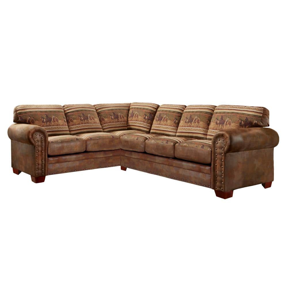 American Furniture Classics, Model 8506-40K Wild Horses Two Piece Living Room Sectional Sofa