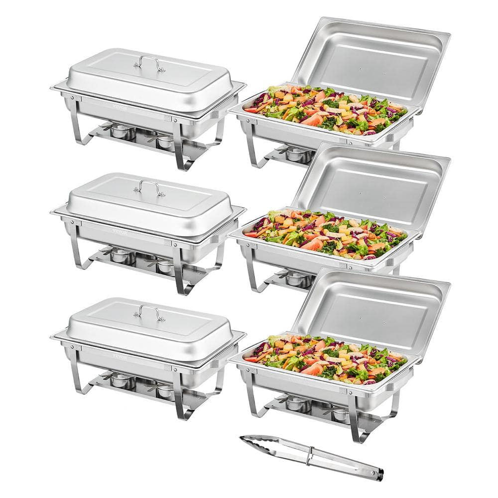 8 qt. Stainless Steel Chafing Dish Buffet Set with 6 Full Size Pans - Pack of 6