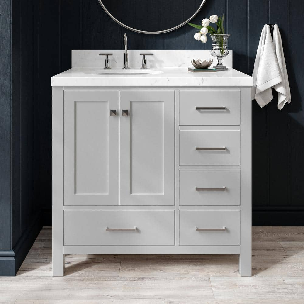Ariel A036slcqovo Cambridge 36" Free Standing Single Basin Vanity Set - Grey