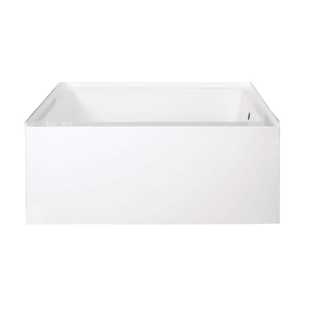 48 in. Aqua Eden Ambry Acrylic Alcove Tub with Right Hand Drain Hole, White