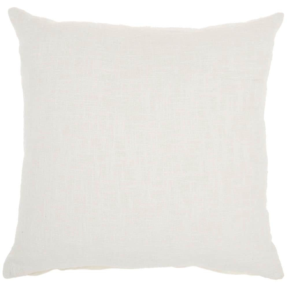 Mina Victory Life Styles Solid Woven Cotton Throw Pillow in White