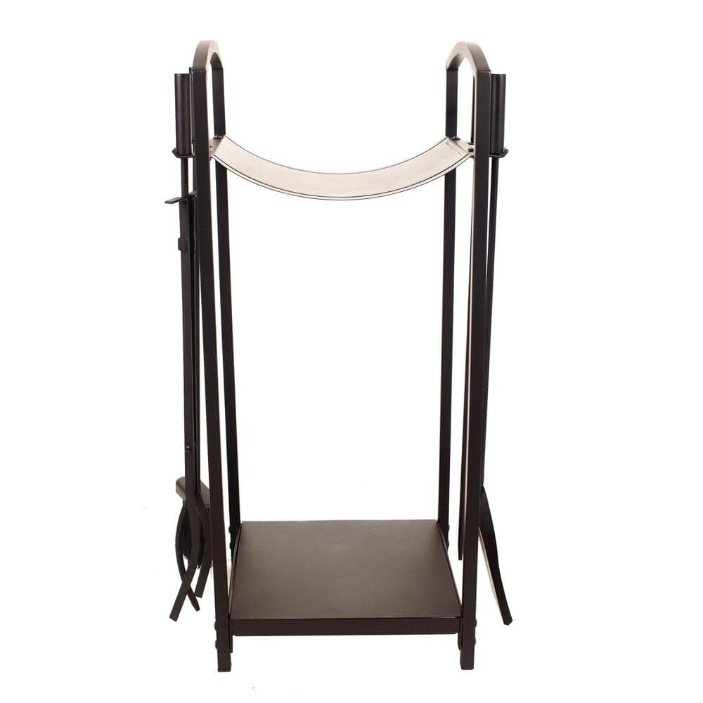 Pleasant Hearth FA011TL Steel Fireplace Tools and Log Bin
