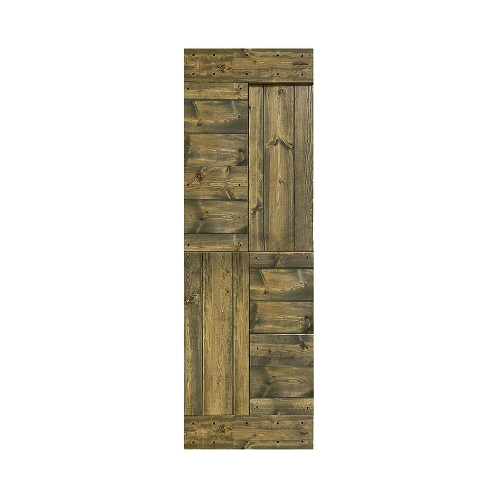 30" x 84" Aged Barrel Finished Solid Wood Barn Door Slab