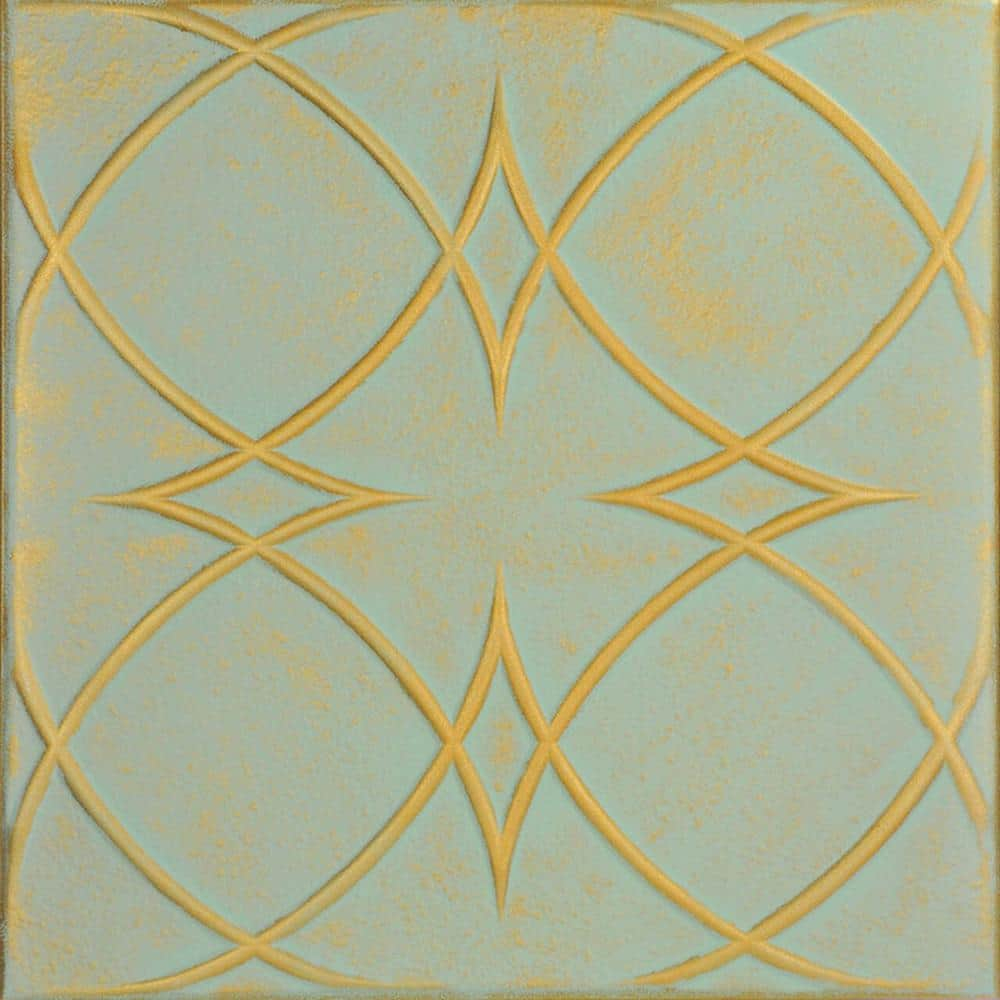 Circles and Stars 1.6 ft. x 1.6 ft. Polystyrene Glue-up Ceiling Tile