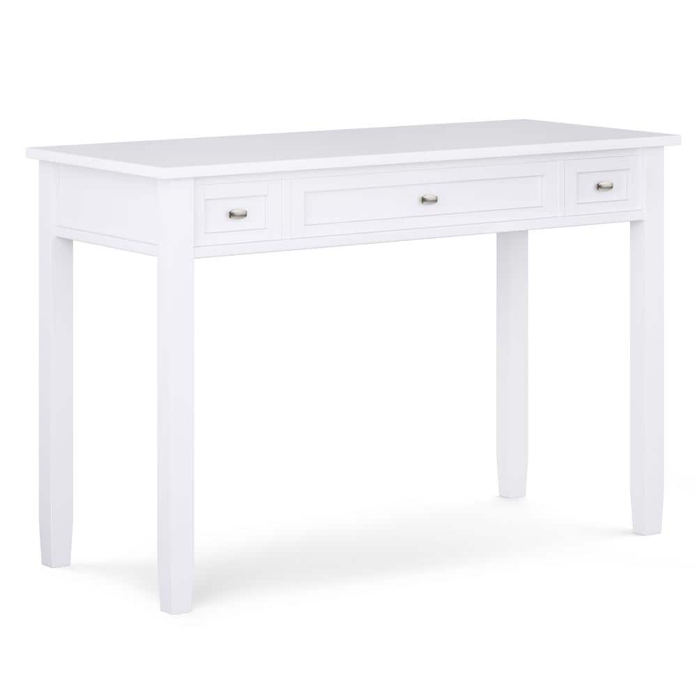 Simpli Home Warm Shaker 48" Solid Wood Writing Desk in White