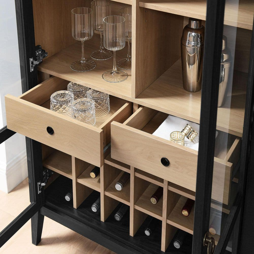 Modway Nolan Arched Bar Cabinet in Black